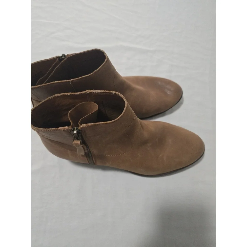 Lucky Brand Womens Size 11M | Basel Brown | Leather Booties Women's Side Zip EUC